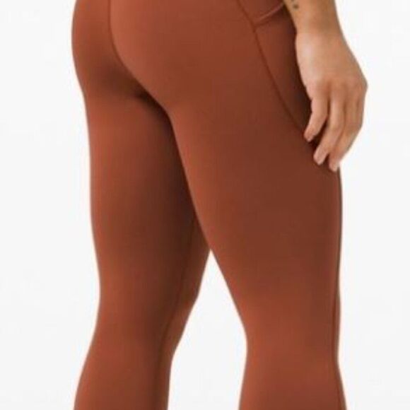 lululemon Fast and Free HR Crop 23" Dark Terracotta - Picture 2 of 4